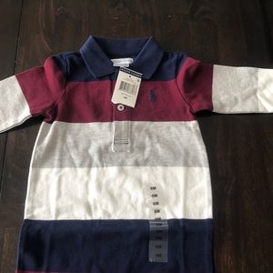 Ralph Lauren 9 month long sleeve collared onesie